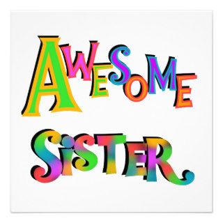 Awesome Sister T shirts and Gifts Custom Invite
