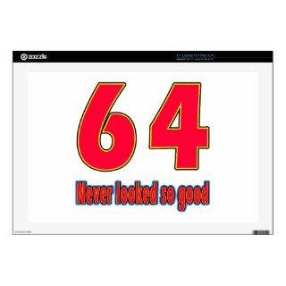 64 never looked so good birthday designs 17" laptop skins