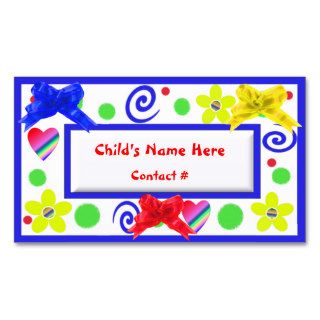 Colorful Childrens Calling Cards Business Cards