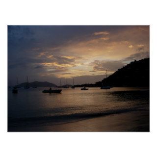 Sunset in the British Virgin Islands Poster Print