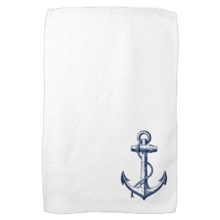 Navy Blue Anchor Towels