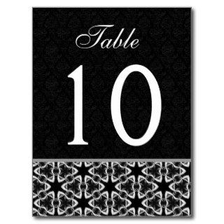 Black White Modern Pattern Table Number Cards B8 Post Card