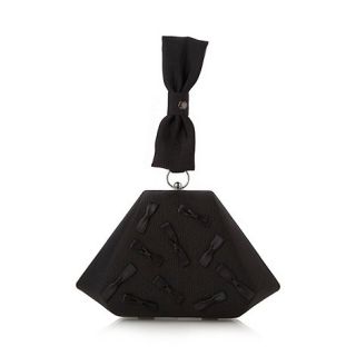 Top Hat by Stephen Jones Designer black bow triangle evening bag