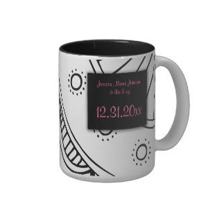 It's A Girl New Baby Name Pink Black and White Coffee Mugs