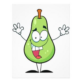 cute happy green pear cartoon character custom flyer