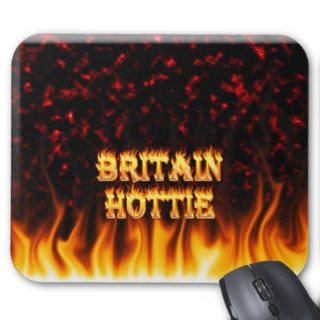 Britain Hottie fire and flames Red marble. Mousepad
