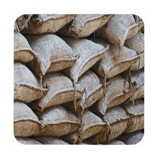Abstract Pile of Sandbags Barrier Pattern (1) Drink Coasters