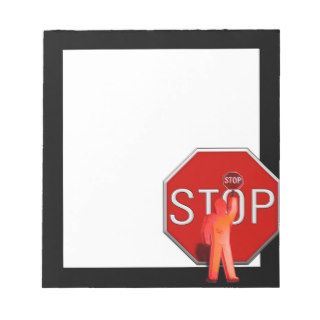 Crossing Guard with Stop Sign Note Pad