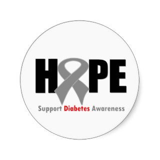HOPE Ribbon Diabetes Round Sticker