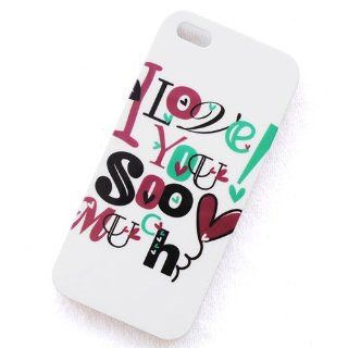 ke� USPS SHIPPING Cartoon I Love you so much Pattern Apple iPhone 5 5G Snap on Hard Case Back Cover Cell Phones & Accessories