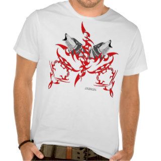 Tribal Wolves Men's Crew Neck T Shirt