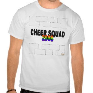 Cheer Squad 2008 Dotted Writing Rounded Squares Tee Shirts