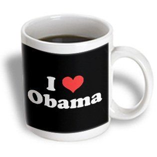 3dRose I Love Obama Mug, 11 Ounce Kitchen & Dining
