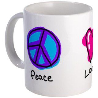 Peace Love and Penguins Mug Mug by  Kitchen & Dining