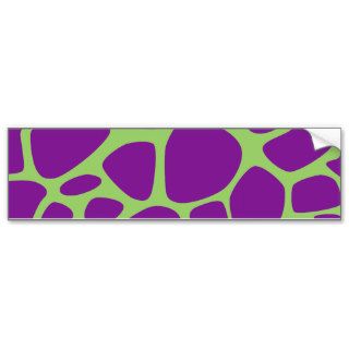 Animal Print (Giraffe Pattern)   Purple Green Bumper Stickers
