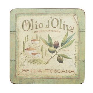 Creative Tops Set of six Olive Oil slogan motif square coasters