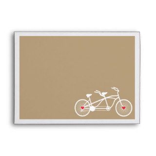 In love  Brown Bicycle Design Wedding A7 envelopes