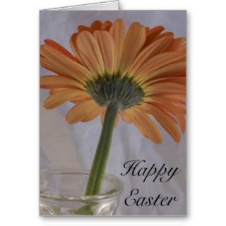 Orange Gerbera Daisy Happy Easter Greeting Card