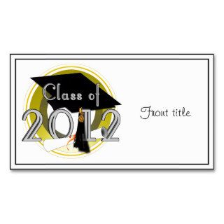 Class of 2012   Gold Ring,Graduation Cap w/Diploma Business Card Template