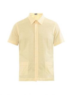 Short sleeved cotton linen shirt  Rake