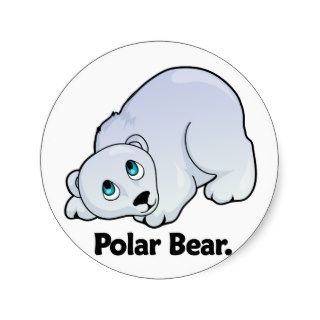 Polar Bear. Polar Bear Round Stickers