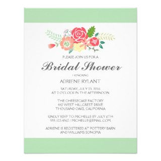 Simply Floral & Stripes Bridal Shower Invitation
