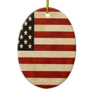 Vintage American Flag GIFTS Christmas Tree Ornaments