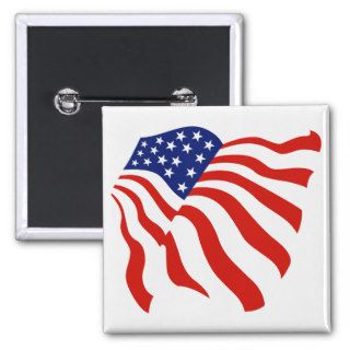 U.S.A. Red White Blue American Flag Button