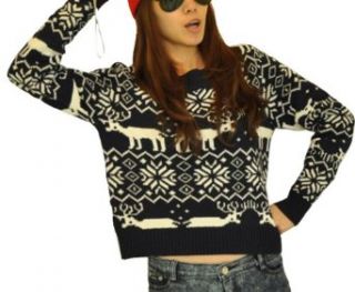 Autumn Must have Deer Snow Short Sweater Girl Pullover Sweaters