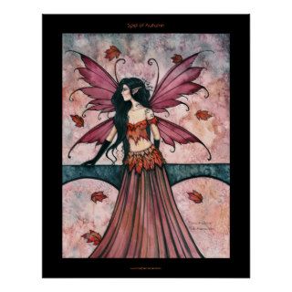 Gothic Autumn Fall Fairy Art Poster Print