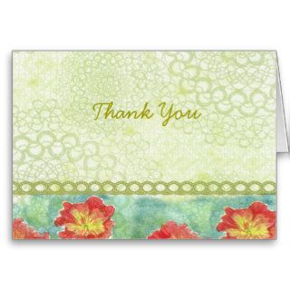 Red Poppy Collage Thank You Card