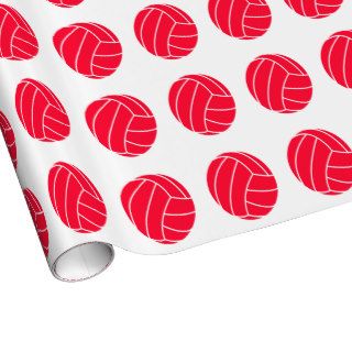 Scarlet Red Volleyball Wrapping Paper