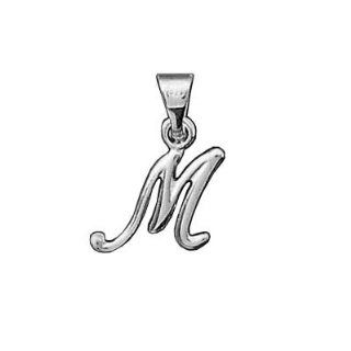 So Chic Jewels   Sterling Silver Letter M Initial Pendant Jewelry