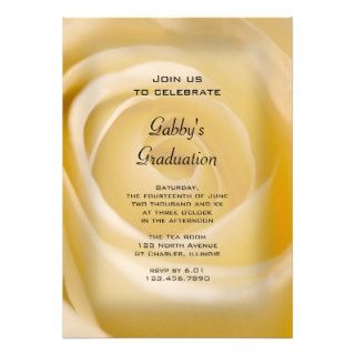 Elegant White Rose Graduation Party Invitation