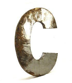 Industrial Rustic Metal Large Letter C 36"H   Sculptures