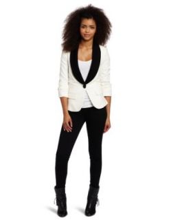 My Michelle Juniors Fitted Tuxedo Jacket, White, Small