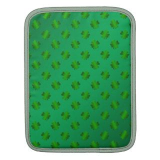Green shamrock's on green background iPad sleeves