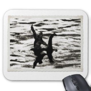 Big Foot and Bessie The lake monster sighting Mousepad