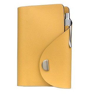 Italian Leather Personal Day Planner w/Pen   Pocket Size (Yellow) 