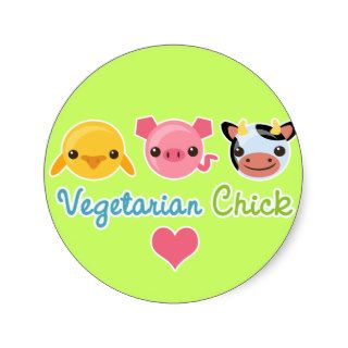 Vegetarian Chick Stickers