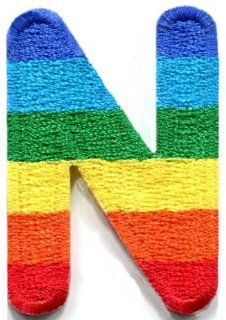 Letter N Gay Lesbian Lgbt Rainbow English Alphabet Applique Iron on Patch S 921 Best Seller Good Quality From Thailand 