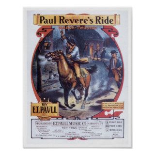 Paul Revere's Ride Vintage Songbook Cover Print