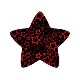 Red and Black Stars Stickers
