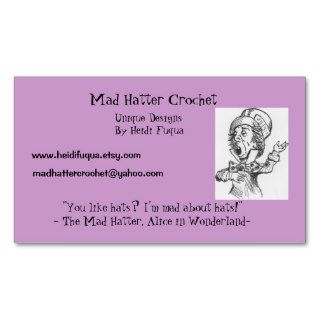 madhatter, Mad Hatter Crochet, Unique Designs BBusiness Cards