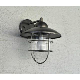 Trans Globe Lighting 4370 ST Coastal Coach 8 Inch Outdoor Wall Lantern, Stainless Steel   Wall Porch Lights  