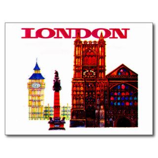 London England ~ Vintage Travel Poster Post Card