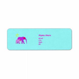 Pink Elephant Love Custom Return Address Label