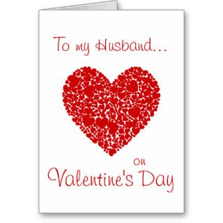 To a Husband on Valentine's Day Red Heart Romantic Cards