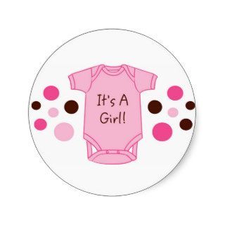 It's A Girl Pink Baby Stickers Envelope Seals