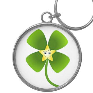 Irish 4 Leaf Clover Lucky Star Keychains